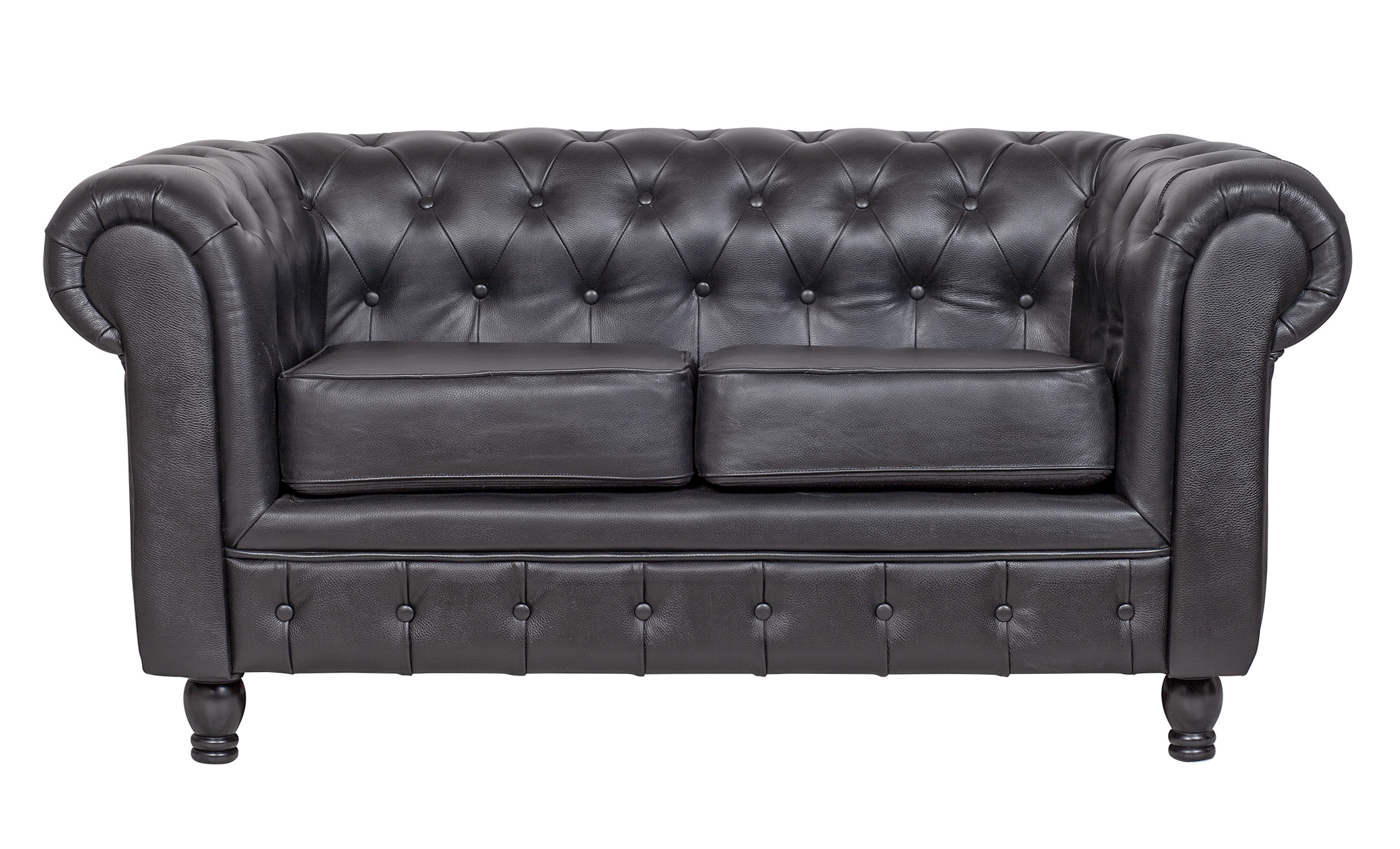 Диван Chesterfield black leather 2S